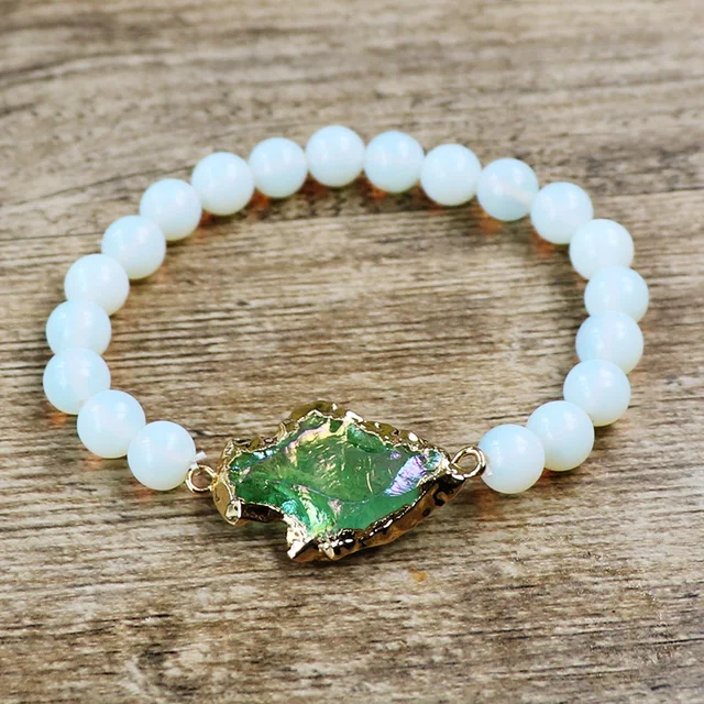 Opal Bead Bracelet Best Bracelets Trendy Boho Jewelry Elastic Beaded Bracelets Opal Beads With Green