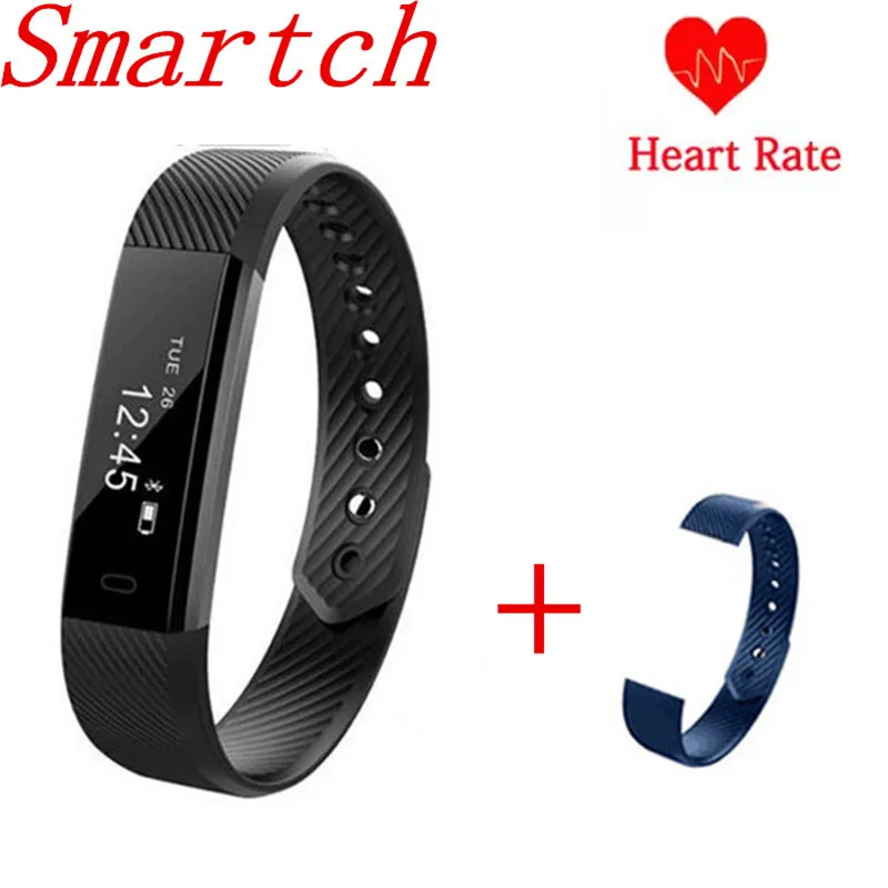 Smartch Smart Band ID115 HR Bluetooth Wristband Heart Rate Monitor Fitness Tracker Pedometer Bracelet For IOS Andoird Women Men |