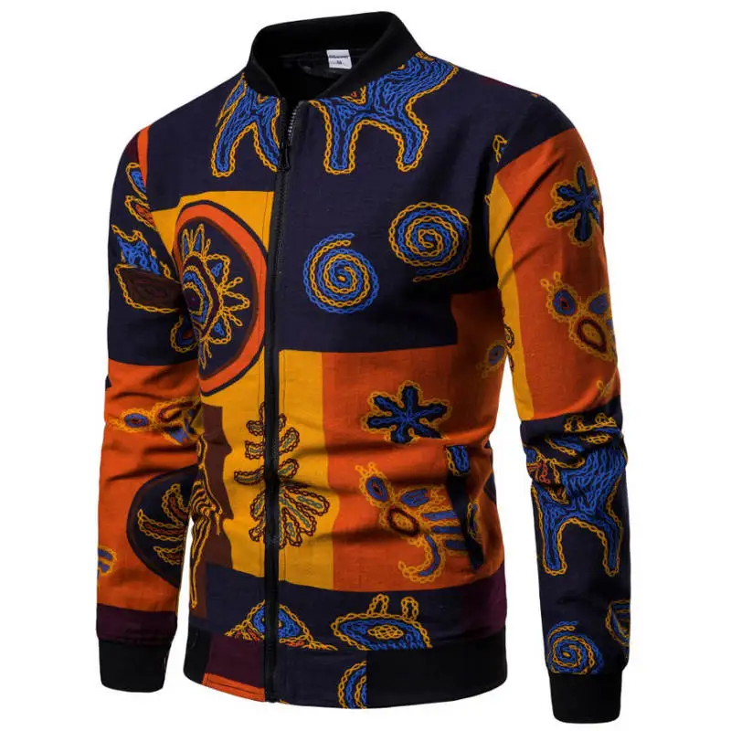 Новая модная мужская куртка с цветочным принтом, осенняя куртка-бомбер, Jaqueta masculino, мужская одежда на каждый день, размер 5XL 6XL - Цвет: JK01