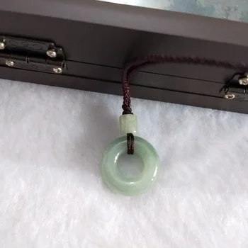 

yu xin yuan natural jade pendant round circle emerald necklace blessing lucky women men jewelry