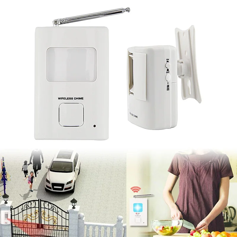 

PIR Doorbell Wireless Infrared Movement Entry Bell Portable Door Bell Welcome Alarm Chime Motion Sensor Detector CLH