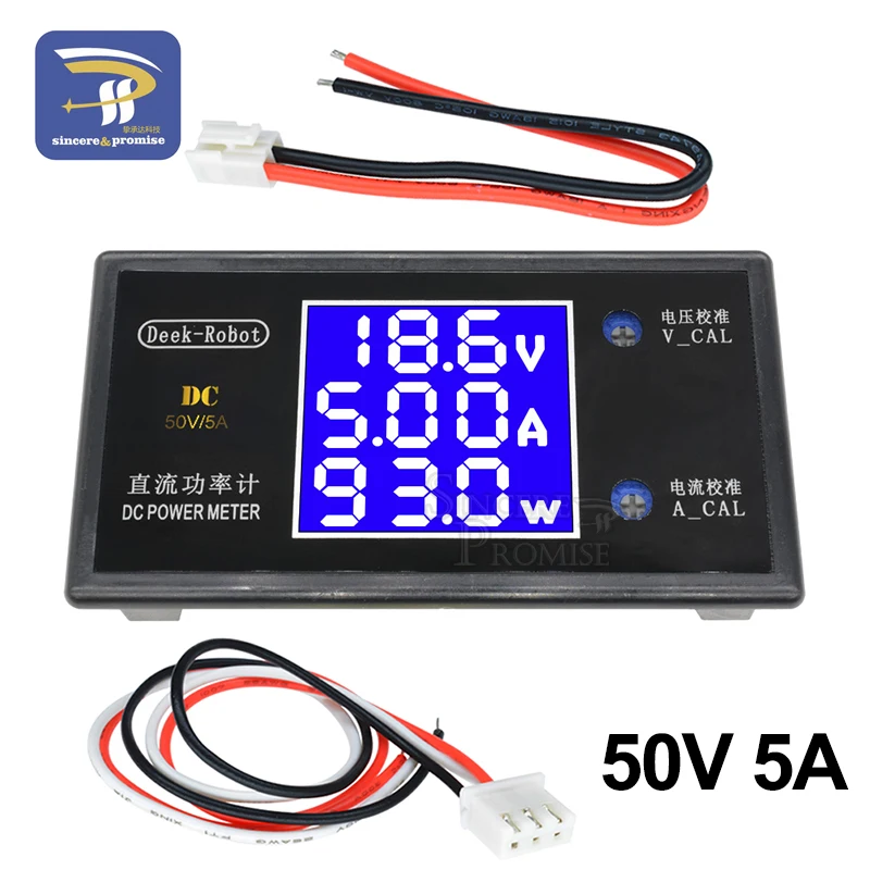 

DC 0-100V 1000W 10A 0-50V 250W 5A LCD Digital Voltmeter Ammeter Wattmeter Voltage Current Power Meter Volt Detector Tester