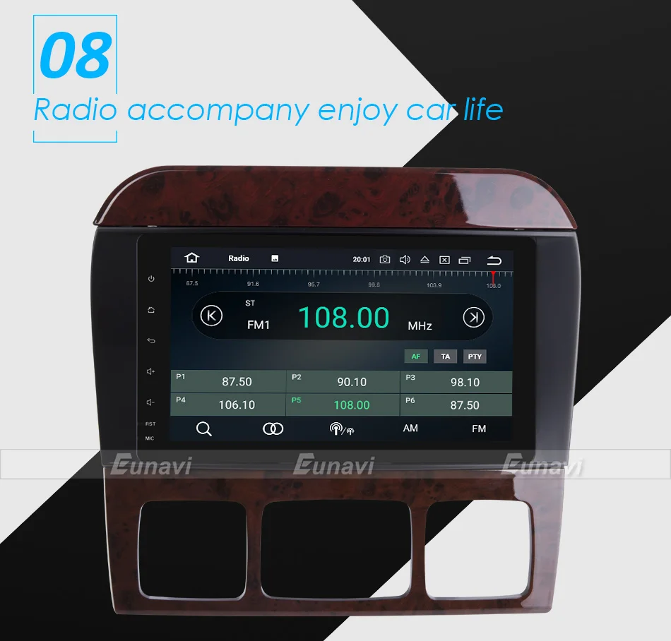 Best Eunavi 4 Core 2 Din Android 7.1 Car Radio Stereo Player GPS Navigation For Mercedes-Benz S-Class W220 CL-Class W215 Bluetooth 14
