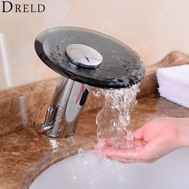 Automatische Sensor Kraan Chrome Badkamer Kraan Hand Touchless Tap Hot