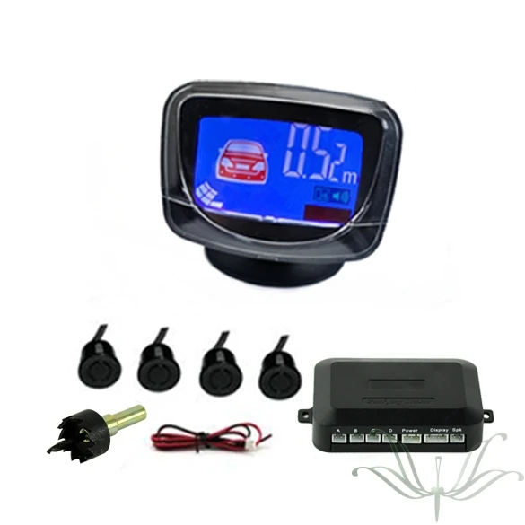4 Parking Sensors de estacionamento LCD Car Backup Reverse Radar detector Kitdetector bill