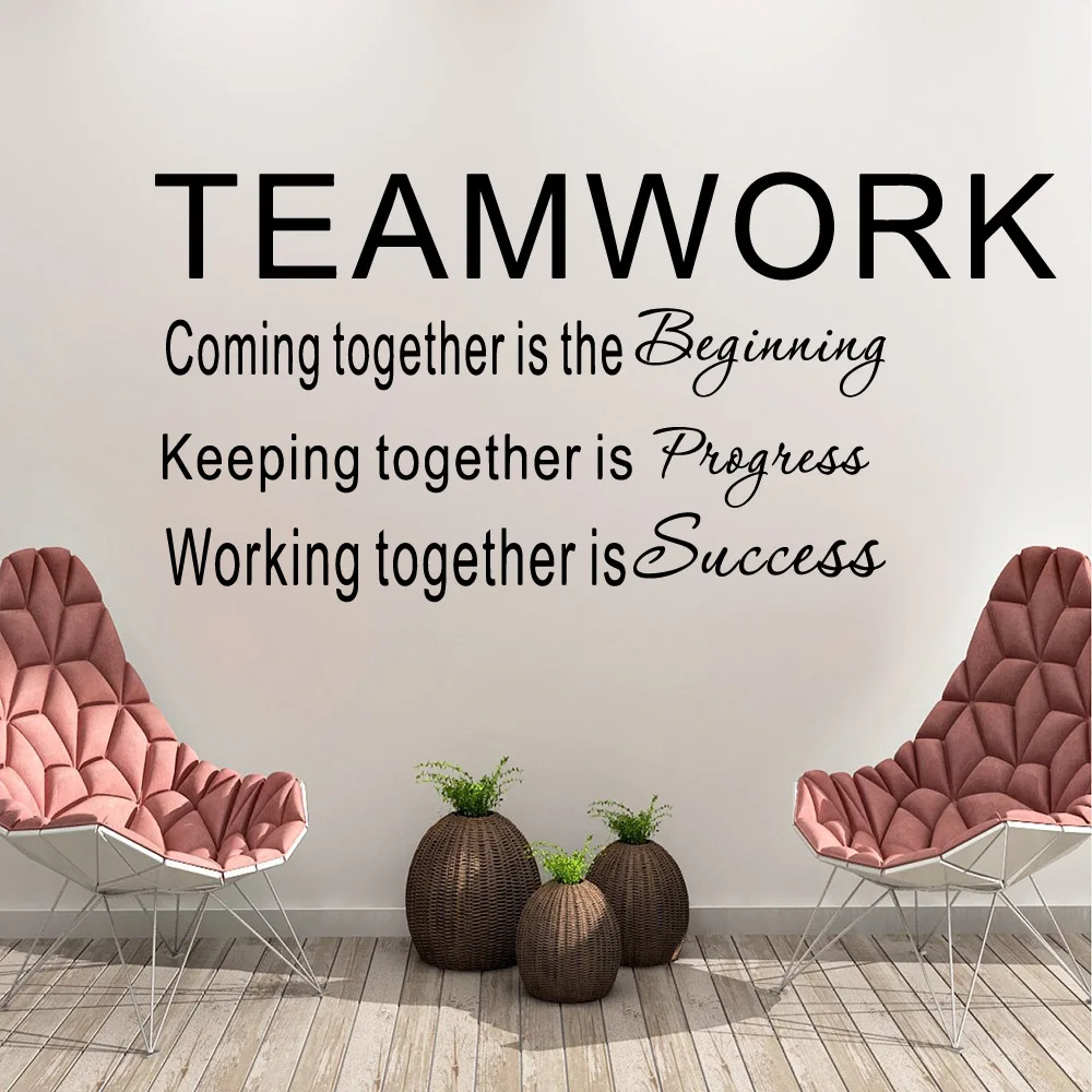 

Classic teamwork Sentence Removable Wall Stickers Diy Wallpaper For Living Room Art Mural Kids Room Wall Decal adesivo de parede