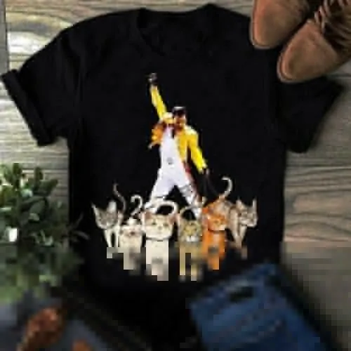 

Freddie Mercury And Cats Shirt Black Men'S Full Size M L Xl 234Xl