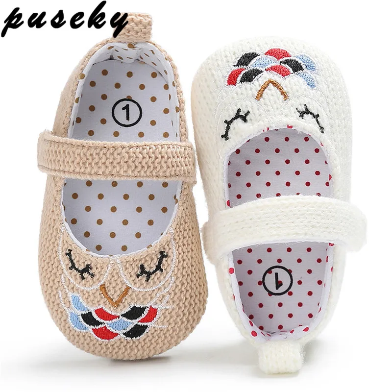 Puseky 2017 Toddler Newborn Baby Crib Shoes Bird Embroidery Princess