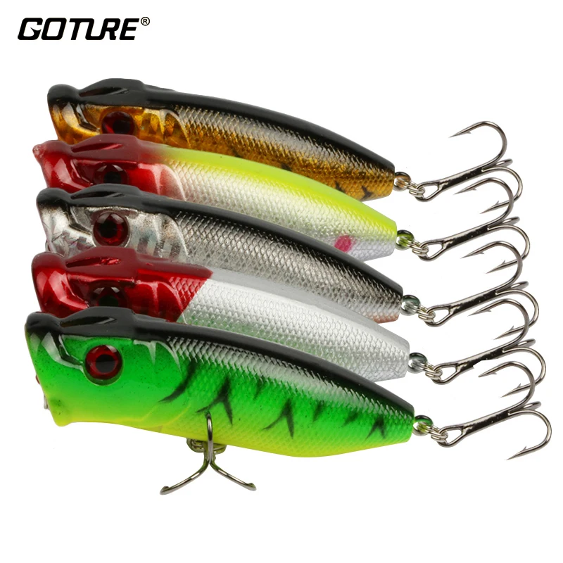 

Goture 5pcs/lot Popper Fishing Lures 13g 6.5cm Top Water Artificial Bait Hard Lures Carp Fishing Fish