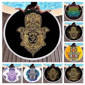 

Free shipping Gift Ethnic Bohemian Gold Buddha Hand Eye Pattern Yoga Meditation Mat Surf Sauna Swim Spa Bath Beach Towel Blanket