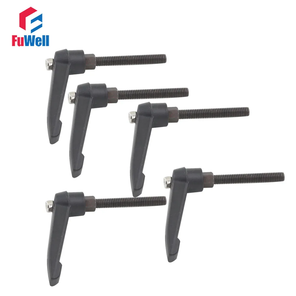 5pcs M6 x 60mm Length Thread Adjustable Handle 6mm Thread Diameter 60mm