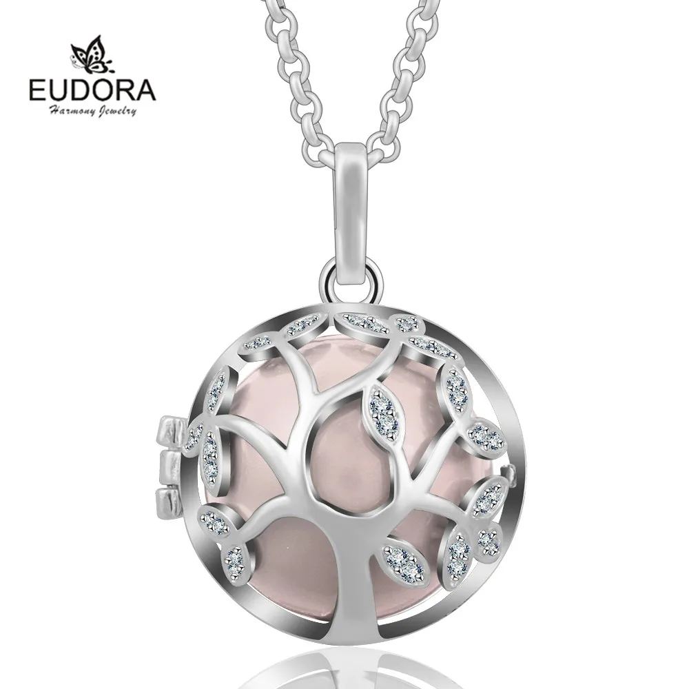 

K187N Crystal Family Tree of Life Cage Birthday Gift for Mom Baby Angel Caller Pendant Mexican Bola Eudora Harmony Ball