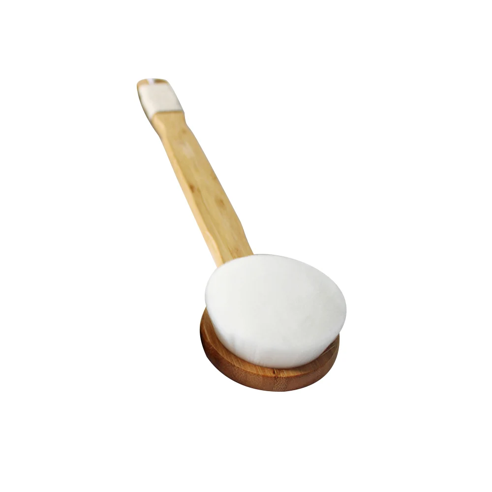Бамбуковая длинная ручка для ванной кисточки висячий тип супер мягкий массаж спины душевая щетка Кошачий коготь нано ванная душ щетка для ванной - Цвет: Белый