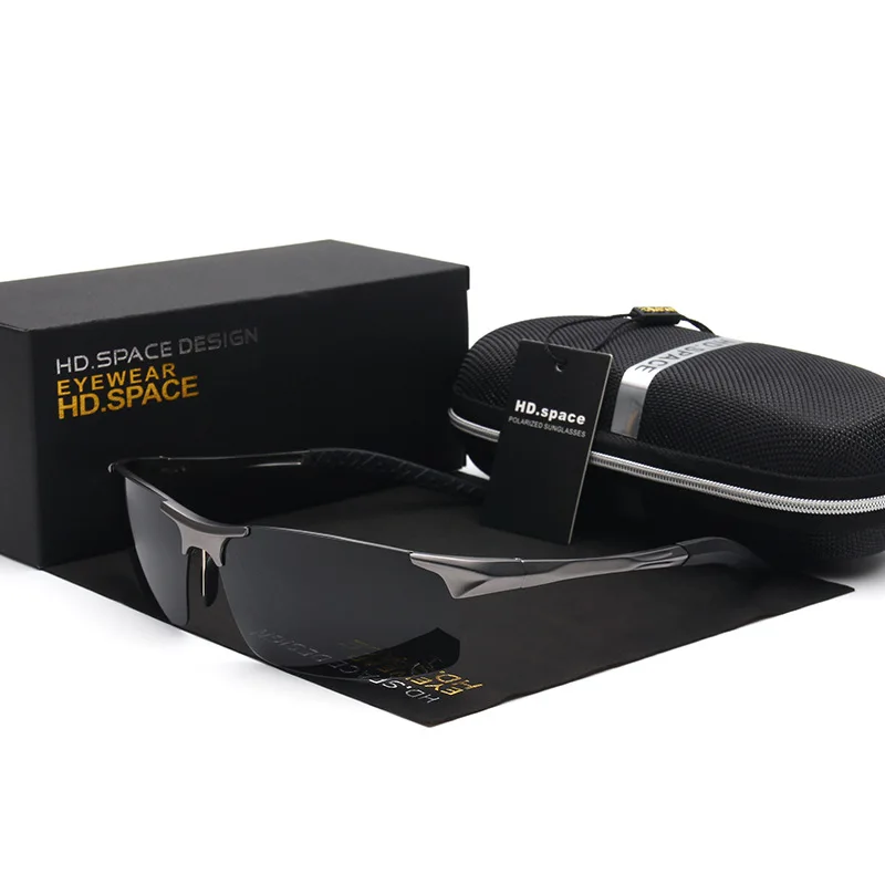 

HD. SPACE Fashion Brand Men 100% Polarized pilot Aluminum Alloy Frame Sunglasses UVA Uv 400 Men's Driving Sun glasses 2017