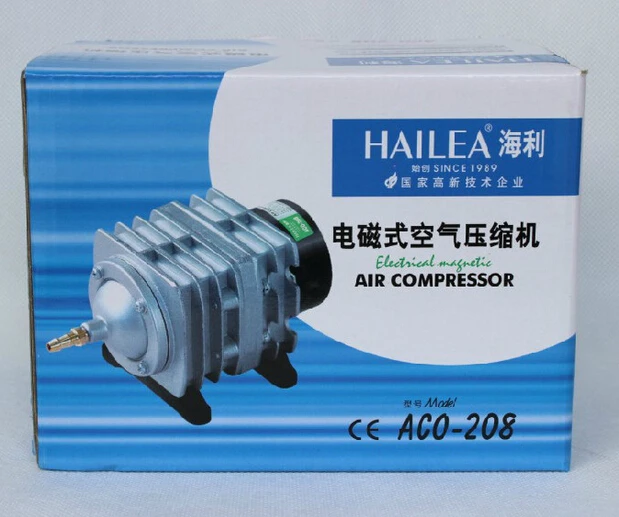 45л/мин 25 Вт Hailea ACO-208 электромагнитный воздушный компрессор, воздушный насос для аквариума, кислород для аквариума