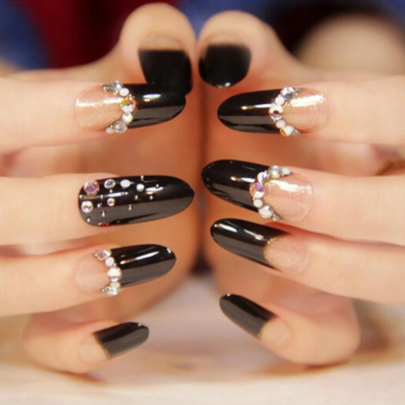 Полное покрытие прозрачный Натуральный Белый Nail Art Поддельные Накладные советы круглый овальные акриловые УФ-гель для ногтей маникюр инструмент 500 шт./упак. 10 Размеры