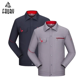 

Uniform Clothes Construnture Workshop Kombinezony Jacket Summer Unisex Machine Clothing Top+pants Ropa De Trabajo Para Hombre