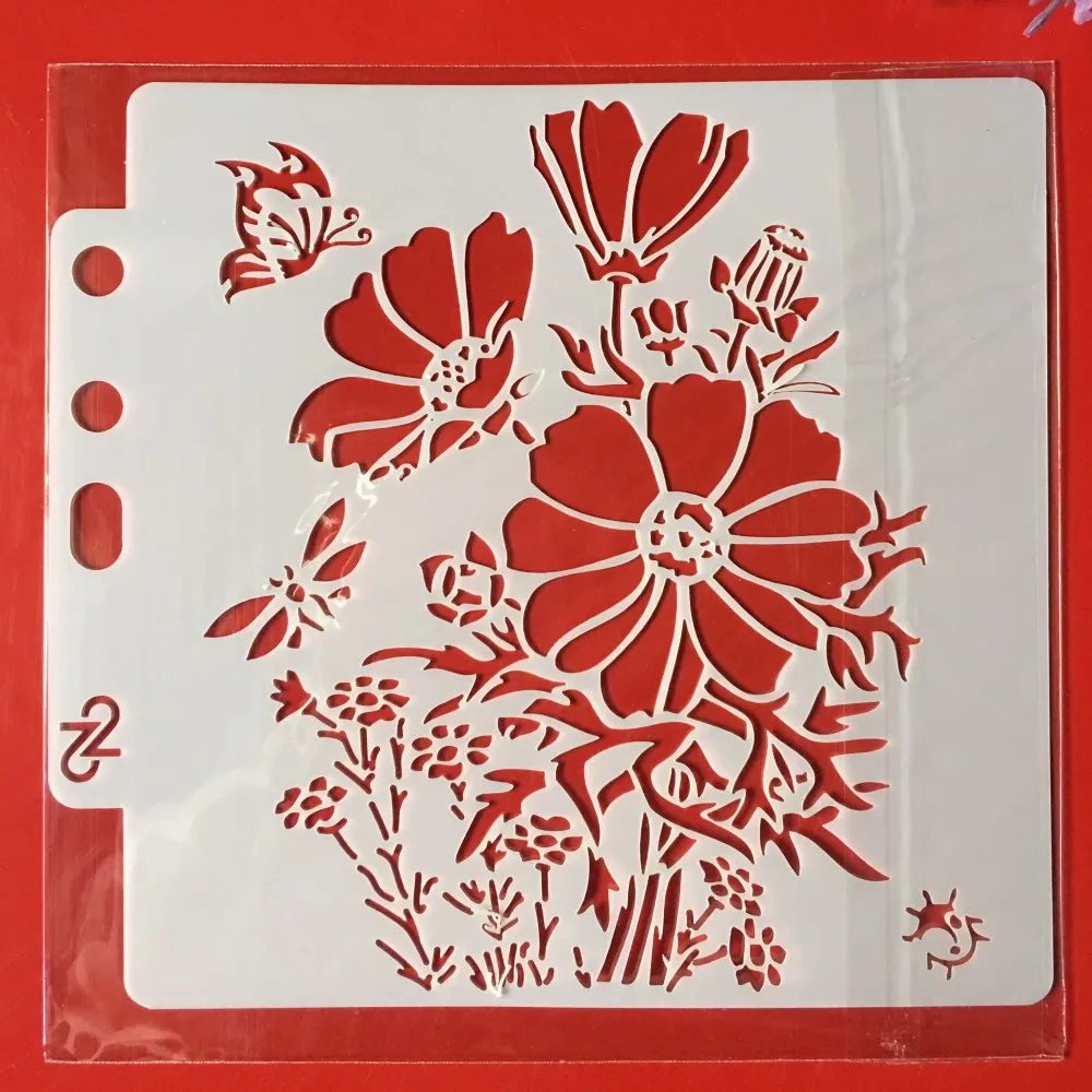 

1Pcs 5.1" Butterfly Flower DIY Layering Stencils Wall Painting Scrapbook Coloring Embossing Album Decorative Paper Card Template