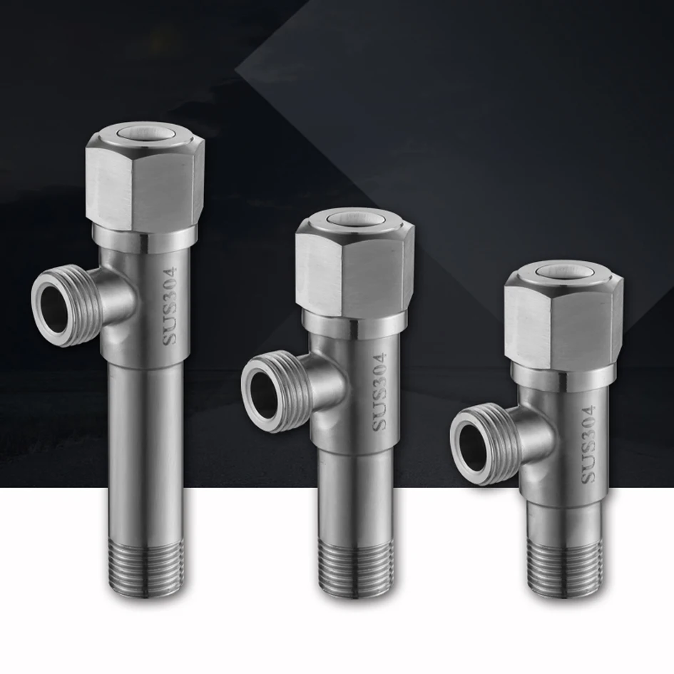 Aangle Valve Extra Long Thickened 304 Stainless Steel Triangle Valve Toilet Water Heater Water Switch Bathroom Fixture Parts Aangle Valve Extra Long Thickened 304 Stainless Steel Triangle Valve Toilet Water Heater Water Switch Bathroom Fixture Parts