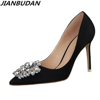 

Brand Women High Heels Rhinestones Pumps summer High Heels 10cm Women's shoes Sexy fashion female high heels Wedding shoes