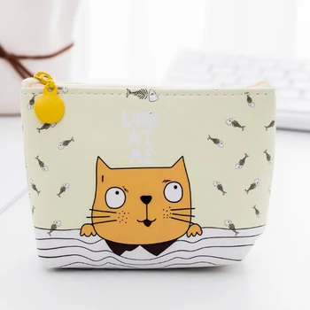 

1 Pcs New Bear Cat Dog Penguin Animal PU School Document Bag Stationery Kawaii Bag Girls Filing Products for School