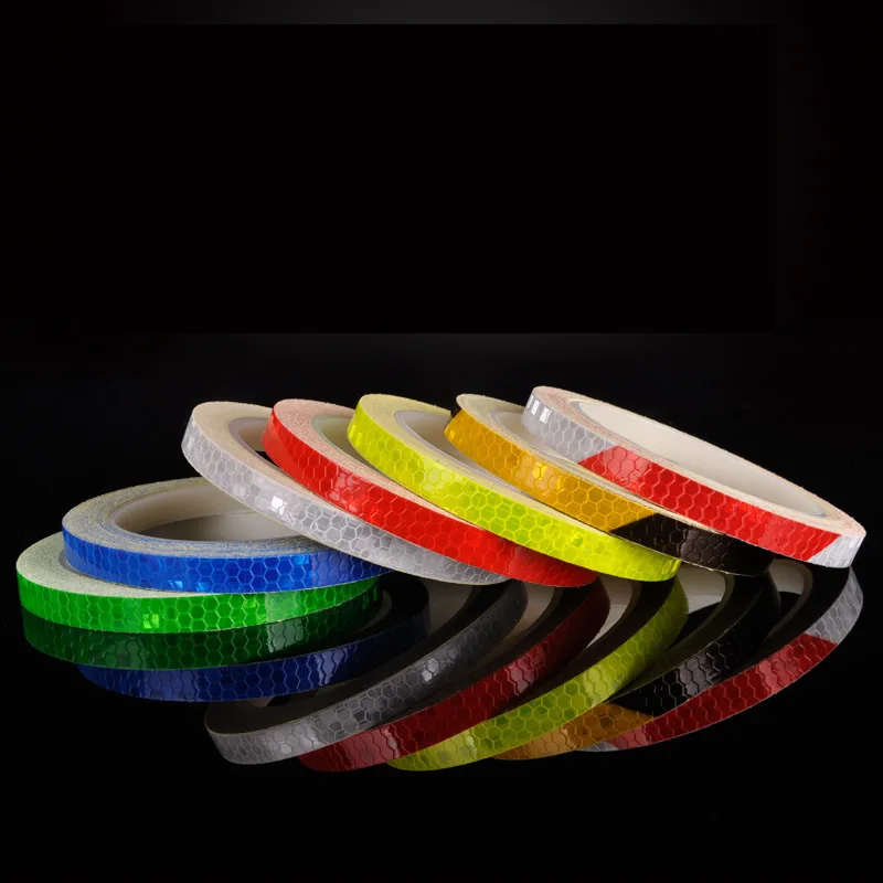 

Car-styling Night Magic Red Blue Yellow Warning Reflective Strip Tape 1cm*8m for Car Body Motorcycle Decoration Car Sticker
