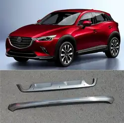 Для Mazda CX-3 2016 2017 2018 Передний + задний бампер диффузор из нержавеющей стали Накладка бампера противоскользящая Пластина Автомобильные