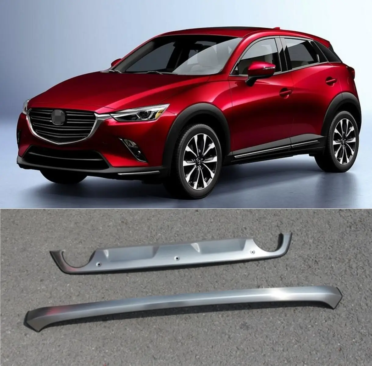 Для Mazda CX-3 2016 2017 2018 Передний + задний бампер диффузор бамперы из нержавеющей стали