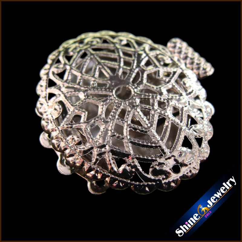 

Wholesale 4 Strings Filigree Silver Plating Flower Box Clasps 28X30mm FINDINGS Pearl clasp beads clasp Free shipping