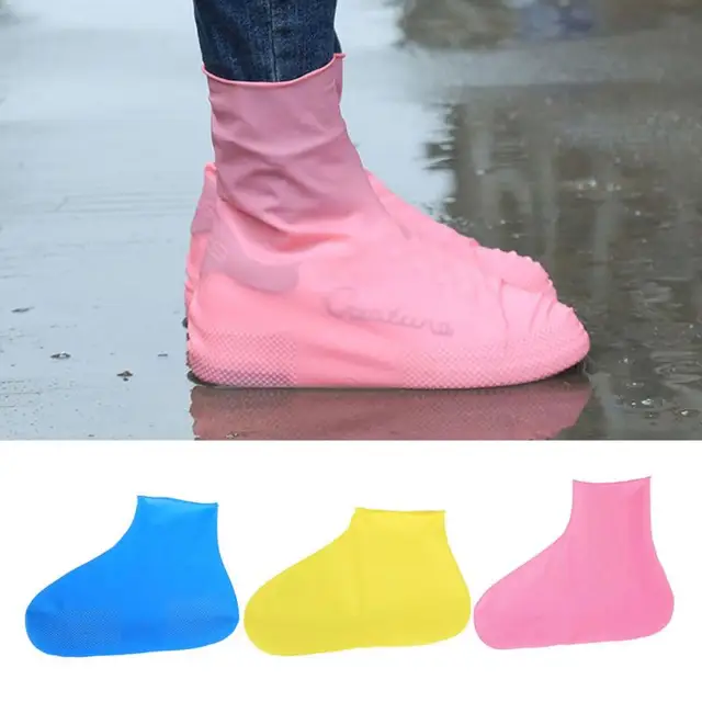 Waterproof Rain Reusable Shoes Cover All Seasons Slip-resistant Rubber Rain Boot Overshoes Men&Women Shoes Accessory One Size L