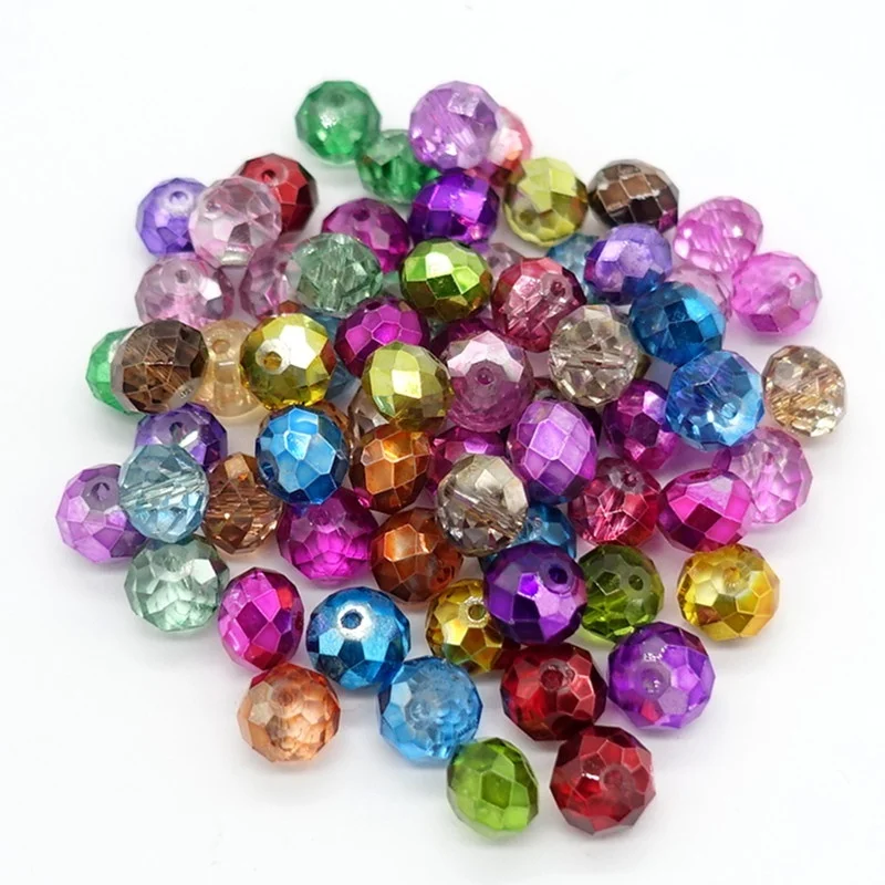 Wholesale Mixed Lots Rondelle Faceted Crystal Glass Loose Beads DIY