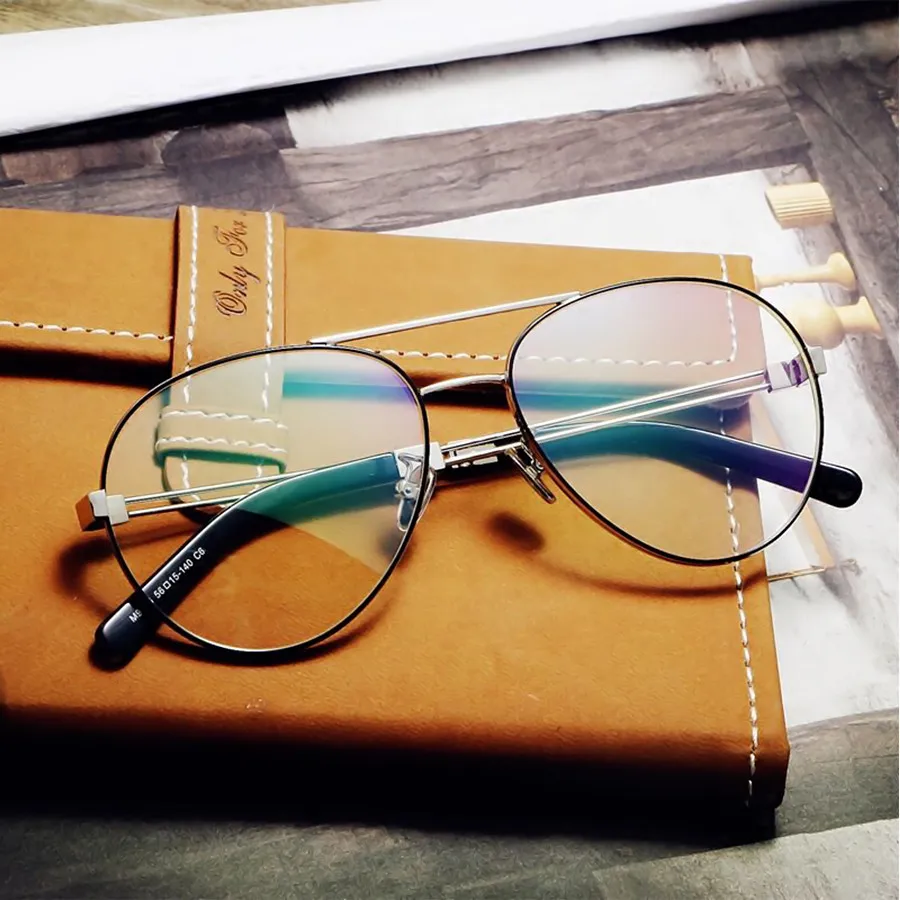 MOLGIRL New Plain Eyeglass Light Frames Vintage Eye glasses Green Diaphragm Lens Optical Glass Women Men
