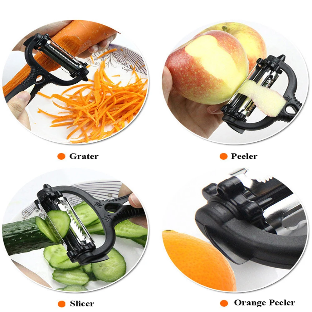 3 in 1 Multifunction 360 Degree Rotary Potato Peeler Vegetable Fruit Slicer