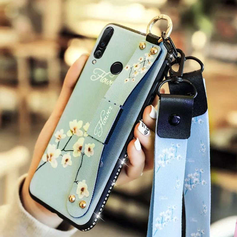 

SemgCeKen Diamond holder case for huawei honor 20 lite 20i 10i enjoy 9s luxury original Wrist Strap finger ring back phone cover