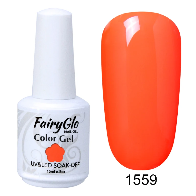 FairyGlo 15 мл Гель-лак для ногтей чистый цвет УФ-гель для ногтей замачиваемый Гель-лак Полуперманентная краска гель лак для ногтей - Цвет: G1559