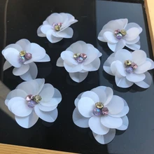 3D ручной работы бисером блестки цветы патчи для одежды DIY пришить блесток parches бисером цветочный аппликационный патч