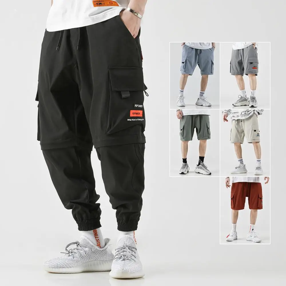 

hip hop detachable casual pants mens harem pants loose joggers pantalon cargo hombre sweatpants cargo pants spodenki meski