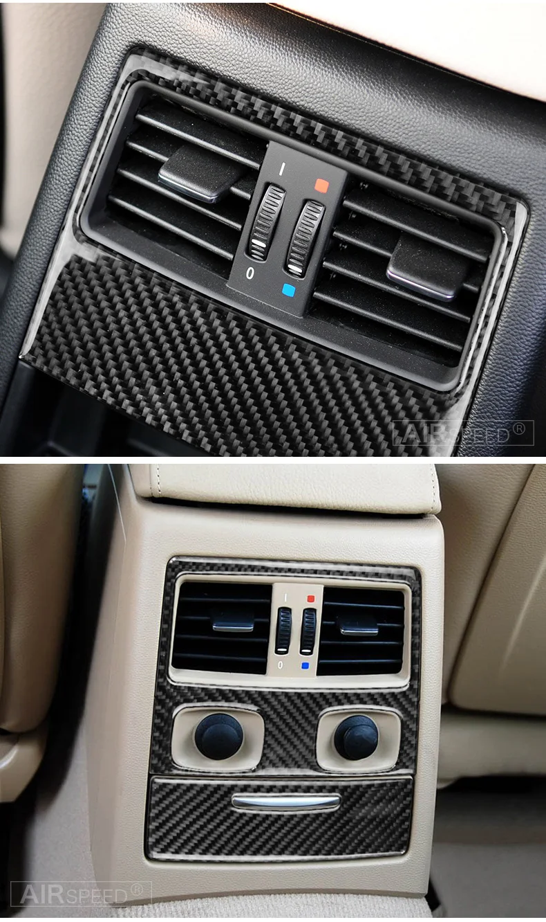  BMW E90 3 Series Accessories 2005-2012 Carbon Fiber Car Interior Rear Air Conditioning Outlet Vent Cover Trim Decor (7)