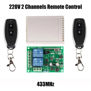 

220V 2 Channels Wireless Remote Control Switch Delay 433Mhz 2 Button 1527 Learning Remote Control For Door Rolling Shutter Light