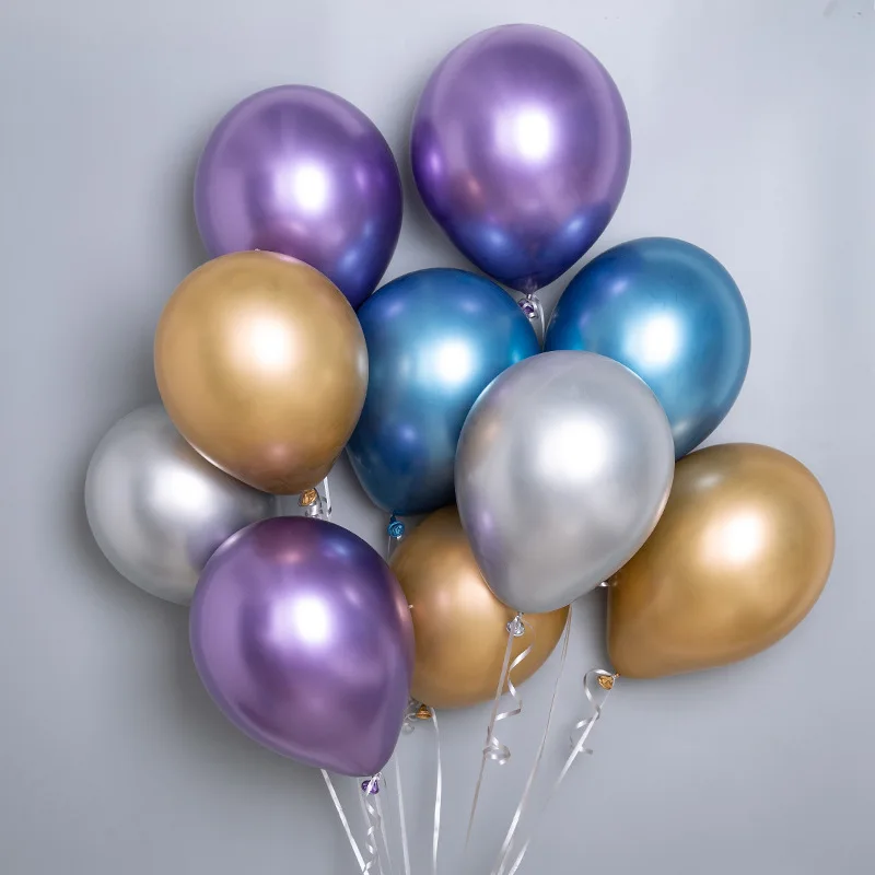 

10pcs 12inch Chrome Latex Balloons Wedding Decoration Globos Thick Pearl Metallic Latex Ballon Birthday Helium Decor Supplies