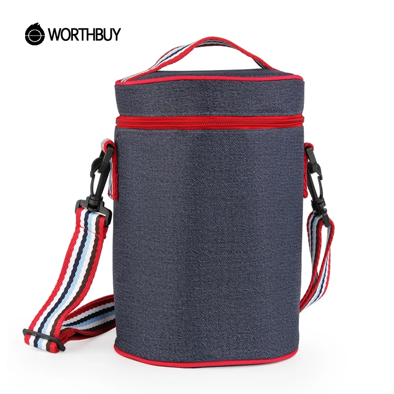 WORTHBUY Thermal Insulated Cooler Denim font b Lunch b font font b Bag b font Dustproof
