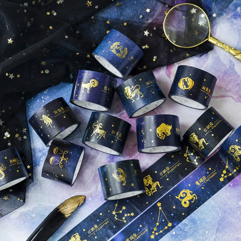 

30mm*5M CTwelve constellation series DIY Decorative Washi Tape Scrapbooking Masking Tape School Office Supply Escolar Papelaria
