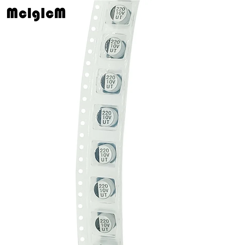

MCIGICM 50pcs 220UF 10V 6.3mm*5.4mm SMD electrolytic capacitor