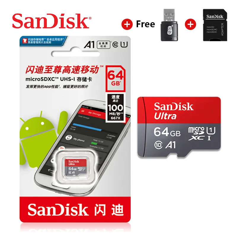 SanDisk карта памяти Micro SD 16 ГБ 32 ГБ 64 Гб 128 Гб MicroSD Max 80 м/с Uitra C10 TF карта C4 8G cartao de memoria