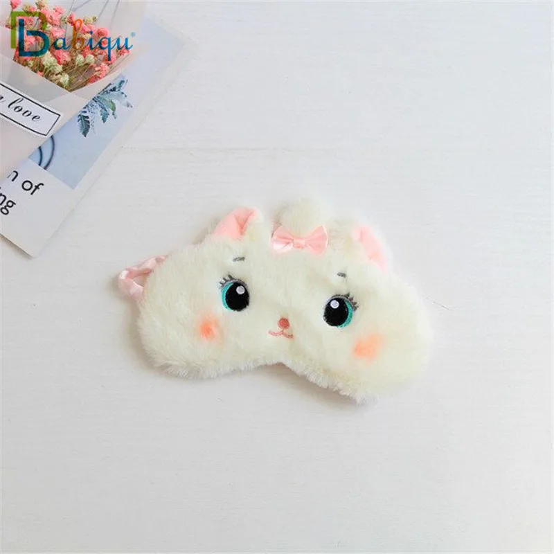Babiqu 1pc 19cm Funny Creative Marie Cat Eye Mask Cover Cartoon Animal Plush Sleeping Mask Cute Anime Birthday Gift For Travel