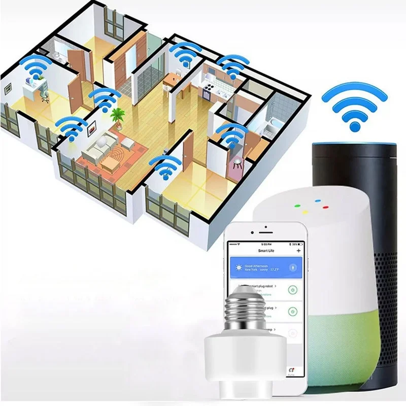 100 240 В Многофункциональный умный Wifi держатель лампы Samrt розетки настенное