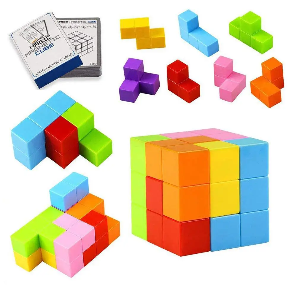 Magic Magnetic Cube 7pcs 54 Schutzkarten 108 Formen DIY Cube Intelligenz X0G4 