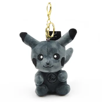 

1pcs Boutique 10cm Fashion New Fujihara Dark Pikachu Lightning Flavor Doll Plush Keychains toys Girls Bag Car buckle