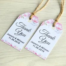 Цветочные спасибо бирка Персонализированные Свадебные бирки свадебный душ бирка на заказ Свадебная помощь