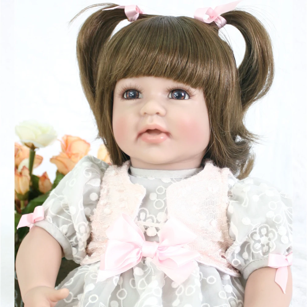 Ручной реалистичные силикона Reborn Baby Doll игрушки 20 дюймов винил принцесса для малышей куклы Рождественский подарок ребенку играть дома